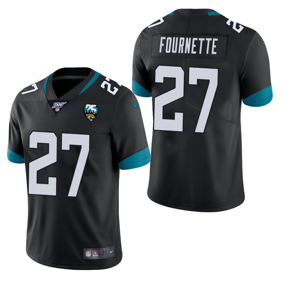 Nike  Jaguars #27 Leonard Fournette Black 25th Anniversary Vapor Limited Stitched NFL 100th Season Jersey